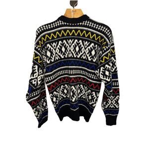 Vintage American Eagle Sweater Men's M Wool Fair Isle Scotland Nordic Geometric